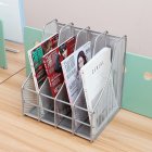 4-slot Mesh Metal Files Holder Rack Desk Document Organizer Student Book Stand Office Supplies Inner arc silver