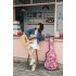 40 41 Inch Fashion Folk Acoustic Guitar Bag Canvas Guitar Backpack Carrying Case 40 41 inch light blue flowers