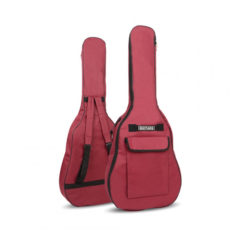 40/41 Inch Oxford Fabric Acoustic Guitar Gig Bag Soft Case Double Shoulder Straps Padded Guitar Waterproof Backpack red