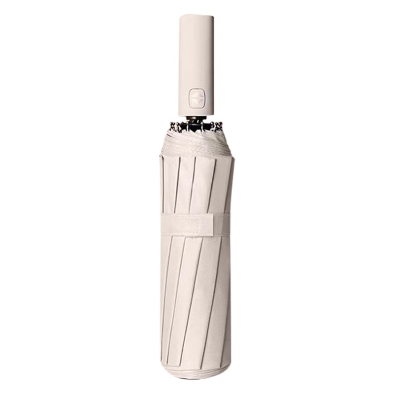 40 Inch Extra Large Windproof Golf Umbrella UV Protection Automatic Open Double Canopy Vented Sun Rain Triple Folding Umbrella Beige
