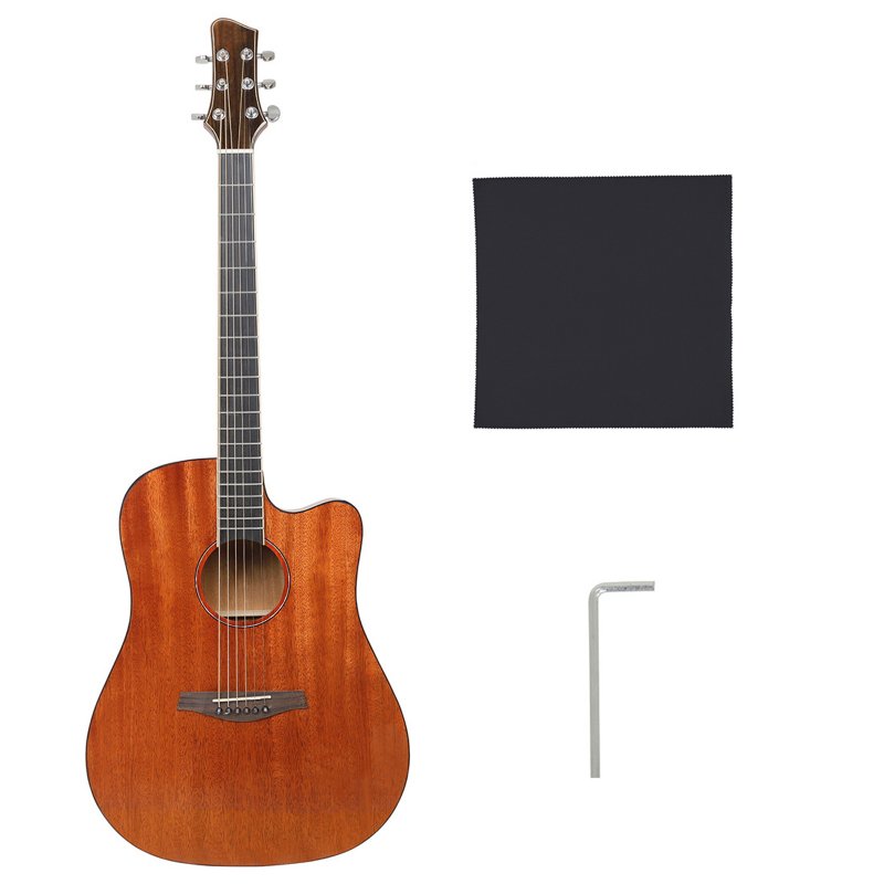 40-inch Acoustic Guitar For Beginners Folk Guitar With Wrench Wipe Cloth Playing Musical Instruments Gifts For Kids