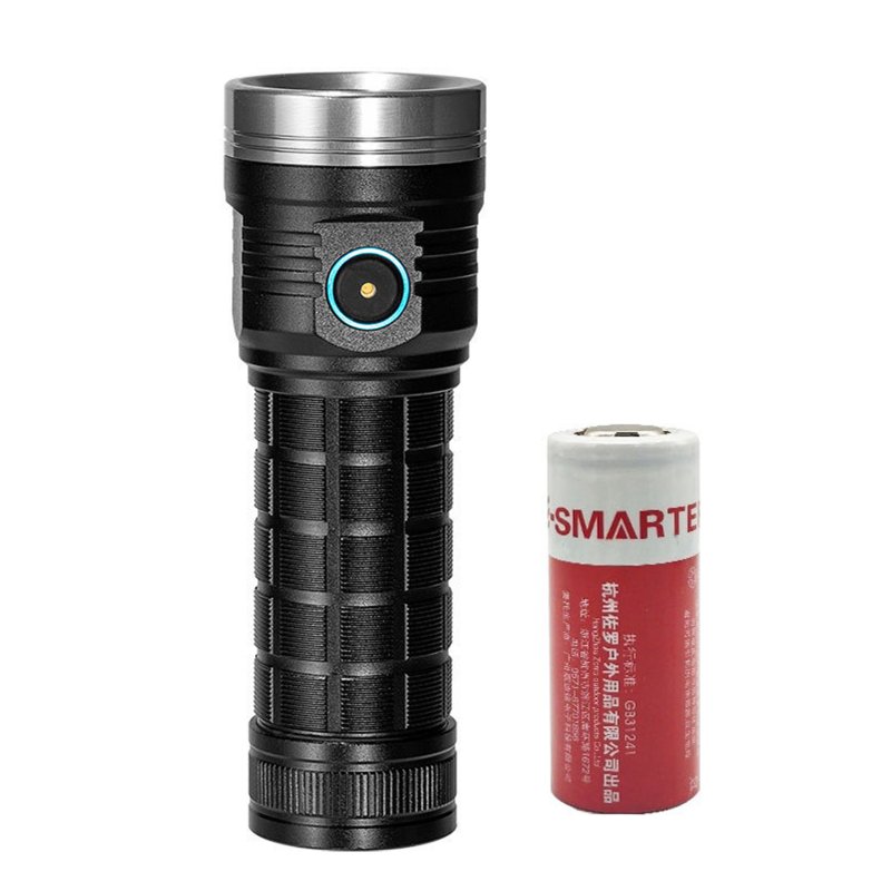 4000 Lumens Charging Flashlight Rainstorm Waterproof Flashlight With 3 Lighting Output Integrated Tail Switch 300M Irradiation Distance Strong Light Flashlight flashlight (with battery)