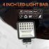 400W 6000K 4inch LED Work Light Bar Flood Spot Beam Offroad 4WD SUV Driving Fog Lamp