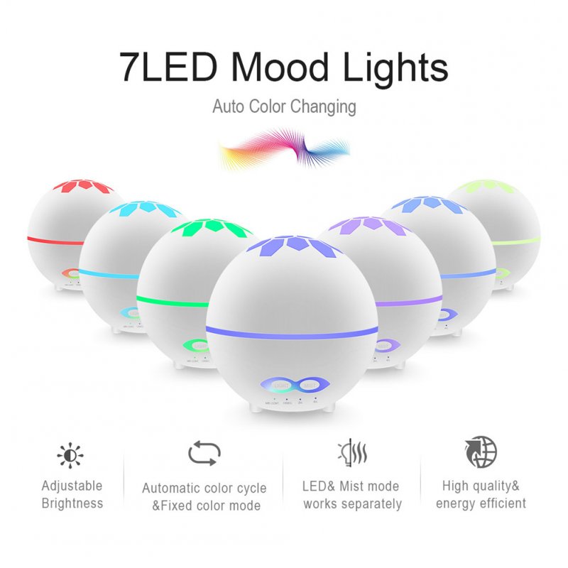 400ml Essential Oil Diffuser Remote Control Mist Humidifier with 7 Colors Change Light for Bedroom Home  Colorful_US regulations (used in American countries)