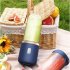400ml Portable Mini Fruit Blender Electric Wireless Juicer with 6 Blades USB Rechargeable Juicer Cup Blue Double Cup
