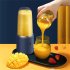 400ml Portable Mini Fruit Blender Electric Wireless Juicer with 6 Blades USB Rechargeable Juicer Cup Blue Double Cup