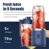 400ml Portable Mini Fruit Blender Electric Wireless Juicer with 6 Blades USB Rechargeable Juicer Cup Blue Double Cup