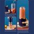 400ml Portable Mini Fruit Blender Electric Wireless Juicer with 6 Blades USB Rechargeable Juicer Cup Blue Double Cup