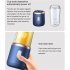 400ml Portable Mini Fruit Blender Electric Wireless Juicer with 6 Blades USB Rechargeable Juicer Cup Blue Double Cup