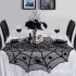 40Inches Black Spider Web Pattern Round Table Cover for Halloween Decoration black 40in diameter