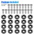 40Pcs Billet Aluminum Fender Bumper Washer Bolt Engine Bay Screw Dress Up Kit M6 x 20MM Bolts Auto Accessories black