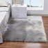40X40CM Washable Faux Sheepskin Chair Cover Warm Hairy Wool Carpet Seat Pad Fluffy Area Rug  Light blue