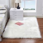 40X40CM Washable Faux Sheepskin Chair Cover Warm Hairy Wool Carpet Seat Pad Fluffy Area Rug  white