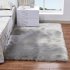 40X40CM Washable Faux Sheepskin Chair Cover Warm Hairy Wool Carpet Seat Pad Fluffy Area Rug  White gray tip