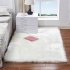40X40CM Washable Faux Sheepskin Chair Cover Warm Hairy Wool Carpet Seat Pad Fluffy Area Rug  White gray tip