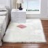 40X40CM Washable Faux Sheepskin Chair Cover Warm Hairy Wool Carpet Seat Pad Fluffy Area Rug  Rose red