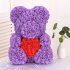 40cm Artificial Roses Cartoon Bear Toy Home Wedding Decoration Crafts purple