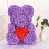 40cm Artificial Roses Cartoon Bear Toy Home Wedding Decoration Crafts purple