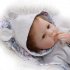 40cm Realistic Soft Body Baby Doll Toy Simulation Nipple Simulation Feeding Bottle No Bottle blue