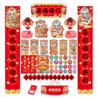 40pcs Chinese Nieuwjaar Decoraties Festival Couplet Met Fu Karakter Ornament Voor Home Party Decoration For Year Of Dragon Theme Traditional Couplets Gold Decorations B