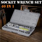 40pcs Impact Socket Set With Storage Box Corrosion-resistant Wear-resistant For Bicycle Motorcycle Maintenance 40-piece socket set