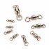 40pcs Stainless Steel Fishing Swivel Snap Connectors Fishing Rolling Swivel Bearing Solid Rings Fishing Accessories Stainless steel   7