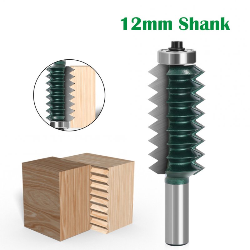 45# Steel 12mm Shank Woodworking Milling Cutter Multi-tooth Wood Carving