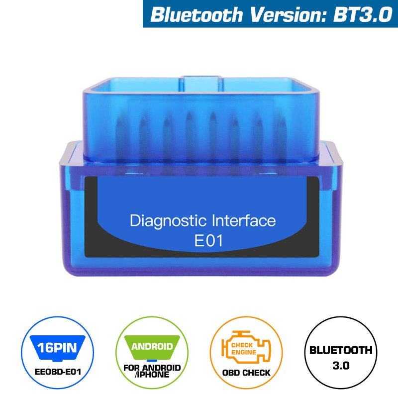 Mini ELM327 OBDII Car Auto Diagnostic Scanner Code Reader V3.0 OBD2 Professional Scan Tool Compatible For Android Windows PC 