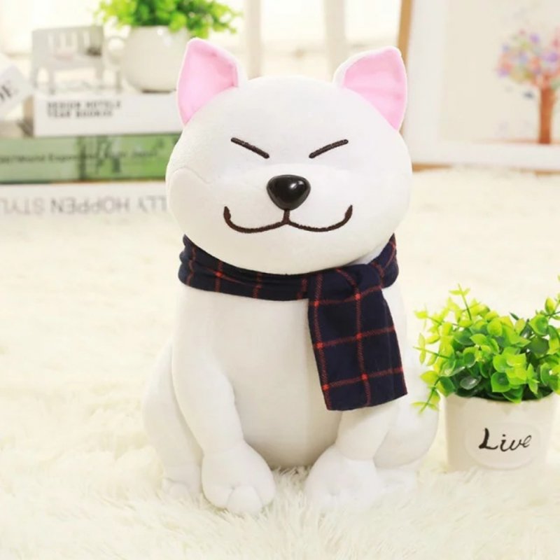 45cm Small Plush Akita Dog Stuffed Puppy Dog Toy for Kids Gift Home Decoration white