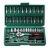 46 Pieces 1 4   Drive Socket Ratchet Wrench Bit Bits Included Sliding Bar Extension Bar 1 4 Quick Ratchet Handle Green