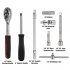 46 Pieces 1 4   Drive Socket Ratchet Wrench Bit Bits Included Sliding Bar Extension Bar 1 4 Quick Ratchet Handle Green