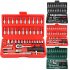 46 Pieces 1 4   Drive Socket Ratchet Wrench Bit Bits Included Sliding Bar Extension Bar 1 4 Quick Ratchet Handle Green