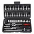 46 Pieces 1 4   Drive Socket Ratchet Wrench Bit Bits Included Sliding Bar Extension Bar 1 4 Quick Ratchet Handle black