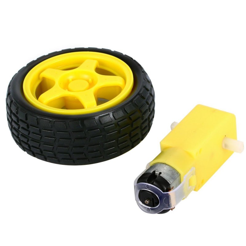 48:1 Plastic DC Drive Gear Motor wheel Tyre Tire For Smart Robot Car Wheel and DC Geared Motor Set Robot tire + DC geared motor