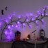 48 LEDs Halloween Rattan Lights With 24 LED Lights 8 Modes Waterproof Super Bright Led Fairy Lights For Indoor Outdoor Decoration purple bat vines
