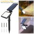 48 Led Solar Spotlights 5 Modes Ip65 Waterproof Landscape Lamps For Outdoor Garden Lawn Patio Pathway white light