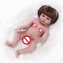 48Cm Simulate Silicone Doll Baby Straight Curly Hair Realistic Reborn Toddler Doll Baby Bath Toy Straight hair