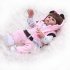 48Cm Simulate Silicone Doll Baby Straight Curly Hair Realistic Reborn Toddler Doll Baby Bath Toy curls