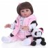48Cm Simulate Silicone Doll Baby Straight Curly Hair Realistic Reborn Toddler Doll Baby Bath Toy curls