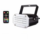 48LEDs 7Colors Strobe Light with Remote Sound Activated Super Bright Flashing Stage Light US Plug
