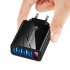 48W 3 1A Usb Charger Real time Variable Frequency Lcd Digital Display 4usb Fast Charging Head Adapter black EU