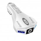 48w Dual Qc3.0 2USB Car Charger 1-to-2 Constant Temperature Fast Charging Adapter Compatible For Ios Android Phone White