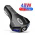 48w Dual Qc3 0 2USB Car Charger 1 to 2 Constant Temperature Fast Charging Adapter Compatible For Ios Android Phone black