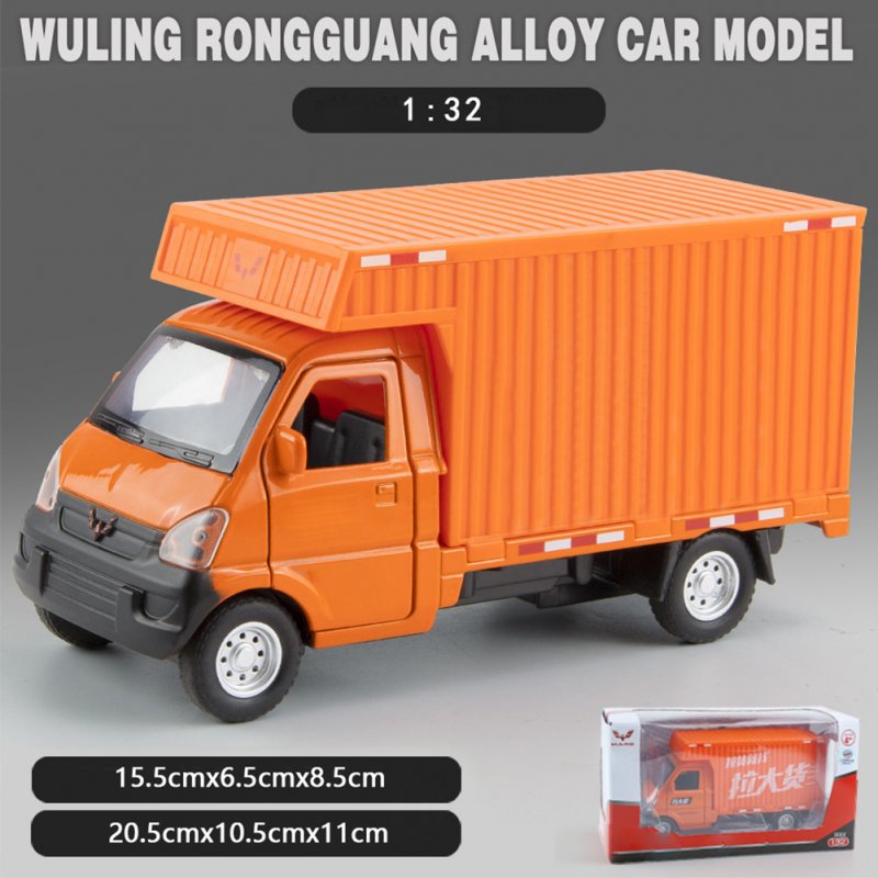 1:32 Scale Simulation Car Model For Wuling Rongguang Alloy Pull Back Car With Sound Light For Children Gifts Decoration 