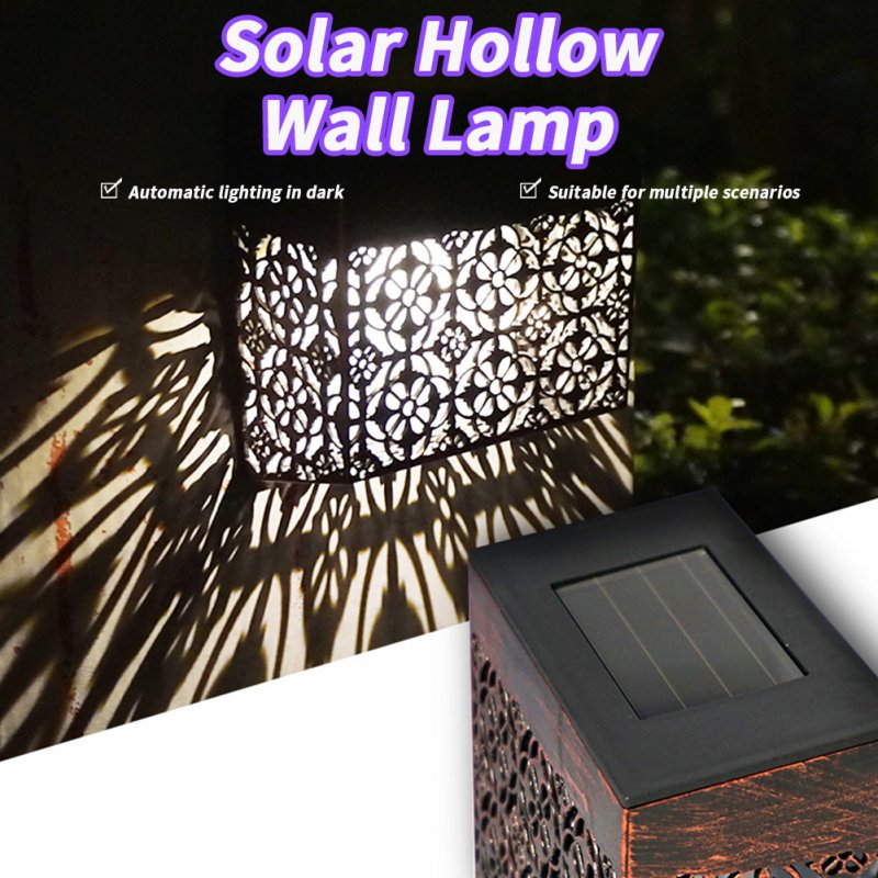 Solar Hollow Wall Lamp Garden Decoration Waterproof Outdoor Landscape Lamp For Garden Patio Yard 2-Pack 