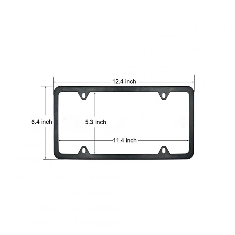 2PCS License Plate Frame Matte Powder Coated Aluminum Rust-Proof 4-Hole USA Car Number Plate Holder Cover With Screws 