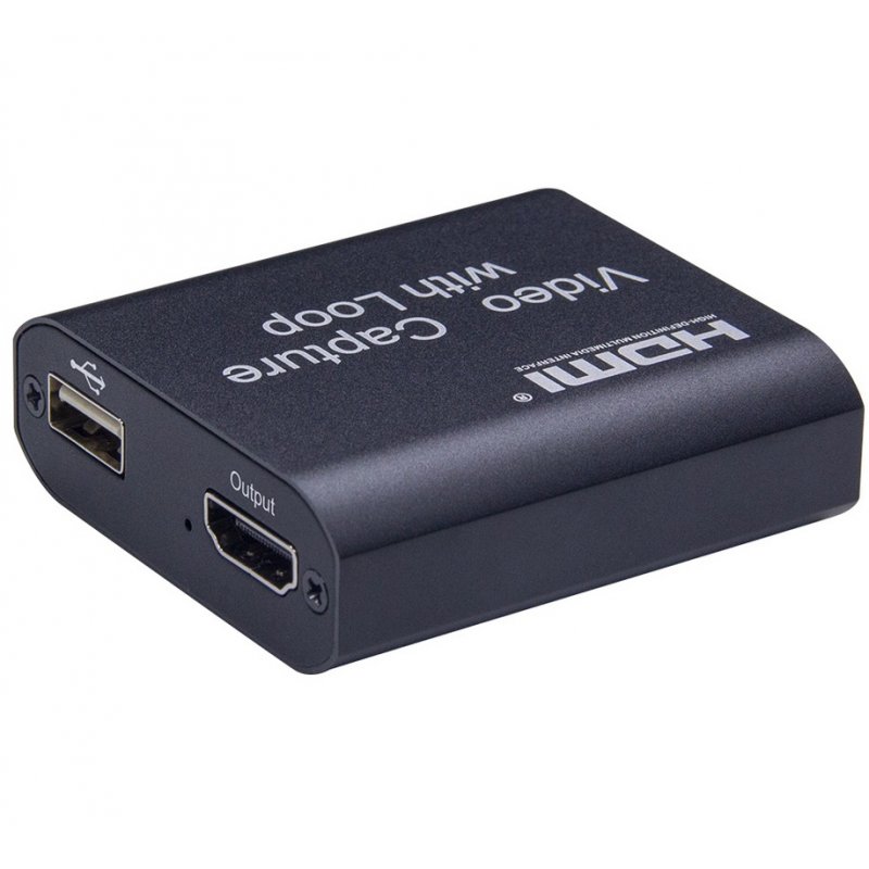4K HD Video Capture Card USB Loop 2.0 Cards Live Streaming Video Recording black