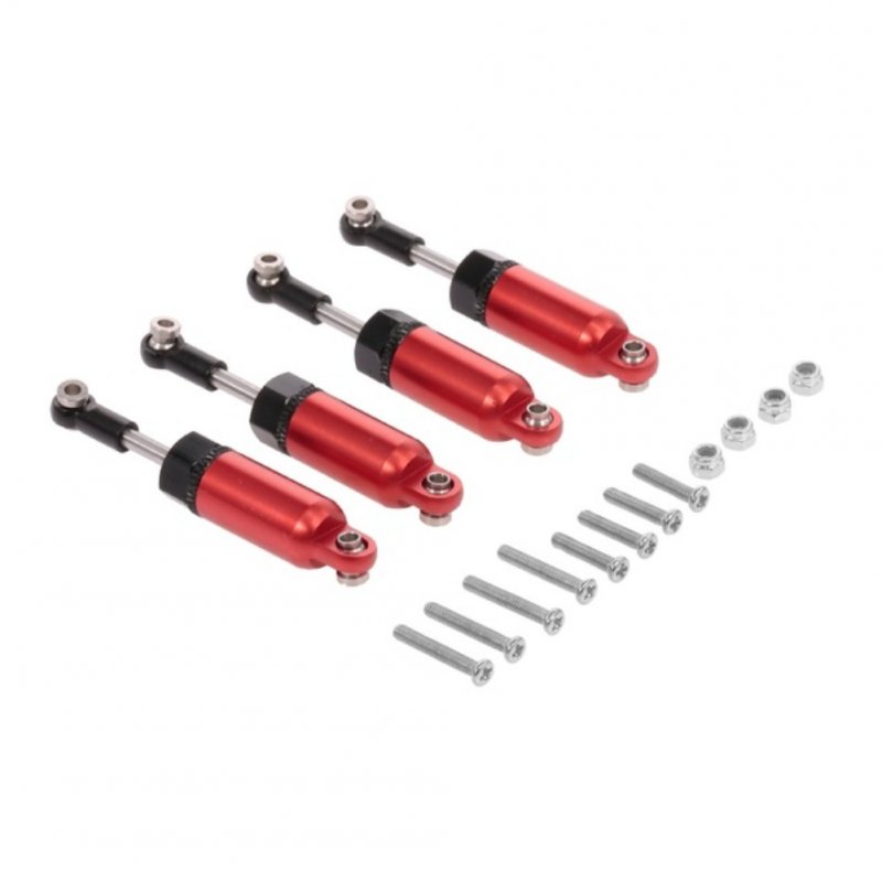 4PCS 1:16 Metal Fittings Internal Pressure Shock Absorber for C-24 Simulated Climbing Vehicle  red