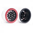 4PCS Aluminum 2.2 Beadlock Wheel Rims for1/10 RC Rock Crawler Axial SCX10 RR10 Wraith 90048 90018 Traxxas TRX4 TRX-6 Black inner ring (red outer ring)
