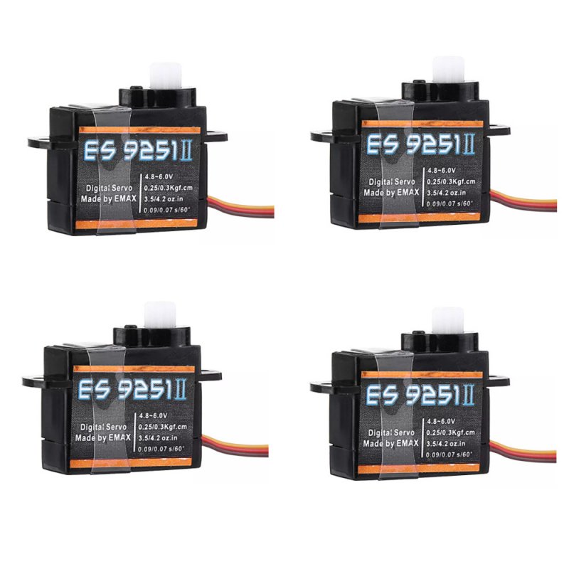 4PCS Emax ES9251Ⅱ Upgrade Version 2.5g Plastic Micro Digital Servo For RC Model black